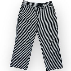 🔴 LOFT Ann Taylor cropped striped pants, cotton, wide leg, size 6